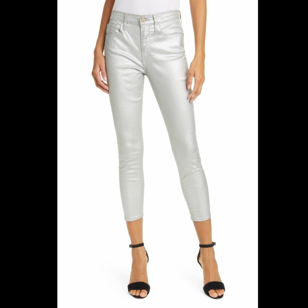 FRAME Ali High Rise Silver Jeans